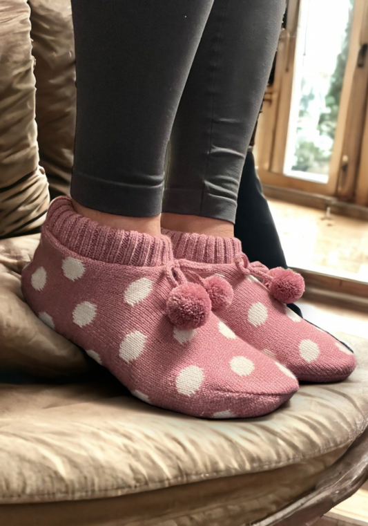 Spots Pink Cosy Slippers