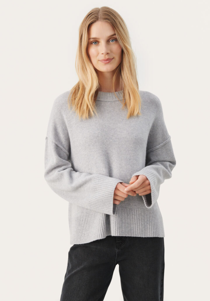 Charlene Knit - Light Grey Melange