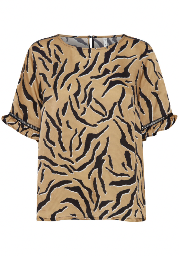 Pulz Alisa Blouse - Brown Animal Print