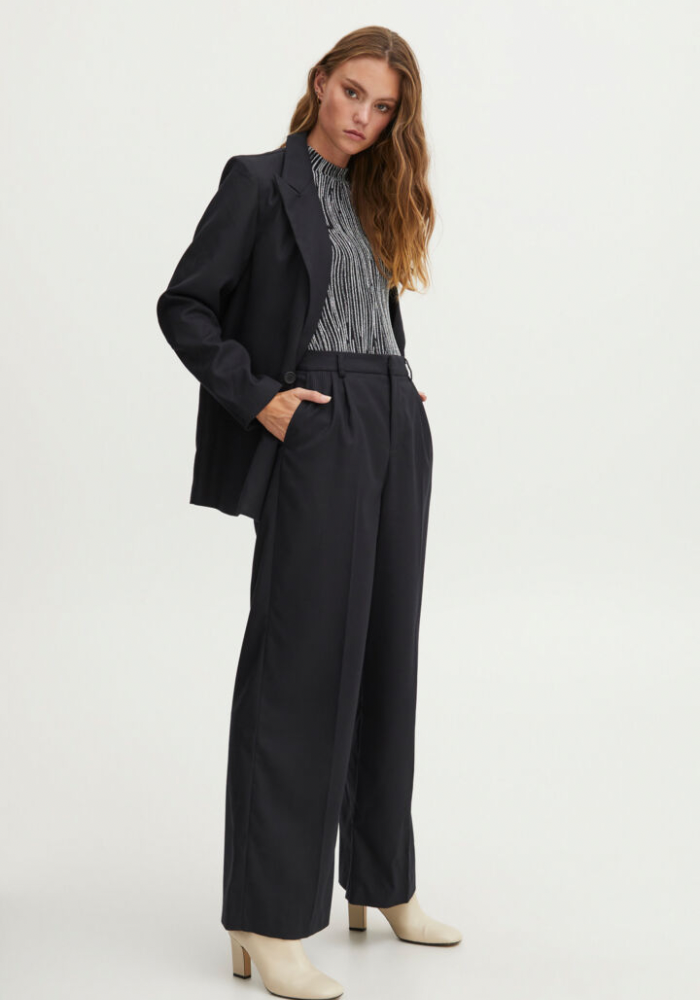 Lizet HW Wide Leg Trousers - Black Beauty