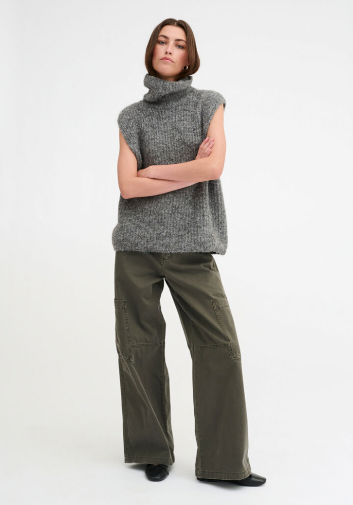 Meena Knit Vest - Iron Grey Melange