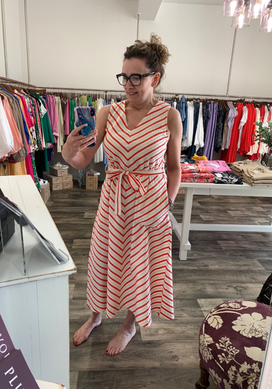 Part Two Astra Dress - Grenadine Stripe