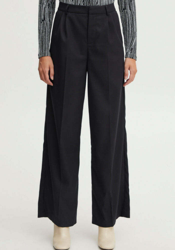 Lizet HW Wide Leg Trousers - Black Beauty